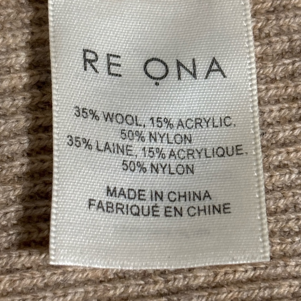 RE ONA Wool Blend Ribbed Knit Button Front Vest Tank Oatmeal L - Picture 4 of 5
